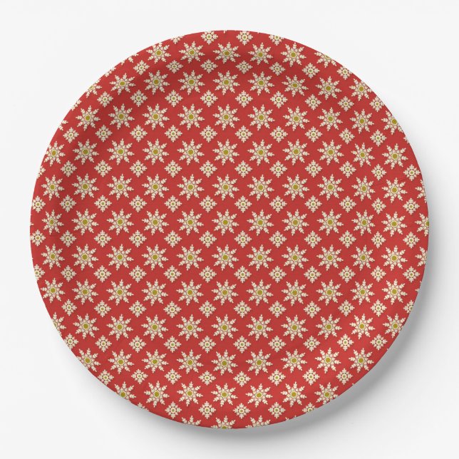 Christmas Winter Snowflakes | Holidays Paper Plate (Front)