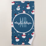 CHRISTMAS WINTER SNOWMAN CUSTOMIZABLE MONOGRAM BEACH TOWEL<br><div class="desc">Add some uniqueness and fun to your daily experience through this unique and trendy  design. Have fun with this design and lots of love.</div>