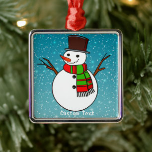 Christmas Winter Snowman Ornament Metal