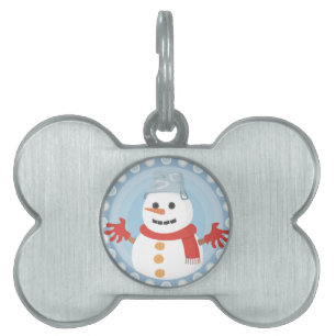 CHRISTMAS WINTER SNOWMAN PET ID TAG