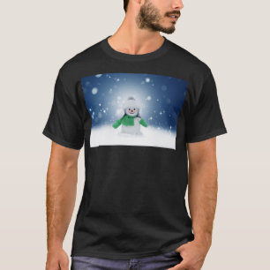 Christmas winter snowman SlipperyJoe green scarf g T-Shirt