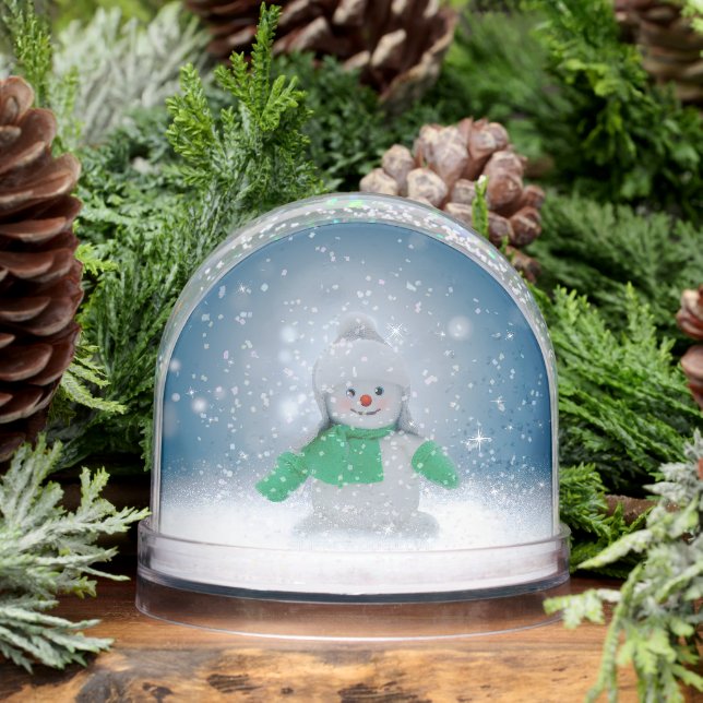 Christmas winter snowman SlipperyJoe green scarf m Snowglobe (Winter)