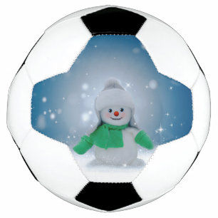 Christmas winter snowman SlipperyJoe green scarf m Soccer Ball