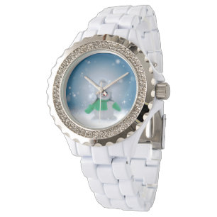 Christmas winter snowman SlipperyJoe green scarf m Watch