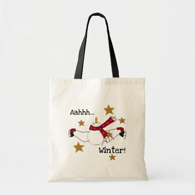 Christmas Winter Snowman Tote Bag (Front)