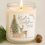 Christmas Winter Solstice Candle Label Sticker<br><div class="desc">Bring warmth and charm to your holiday gifts with this Winter Solstice Candle Label Sticker. Featuring a watercolor Christmas tree, reindeer, snowman, ornaments, and festive presents, this elegant label is perfect for personalising candle gifts during the holiday season. With its cosy “cedar spice & slow lit nights” design, it adds...</div>