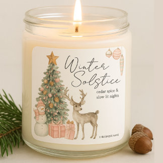 Christmas Winter Solstice Candle Label Sticker