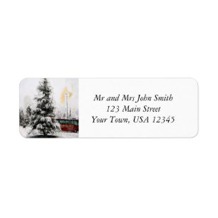 Christmas Winter Tree Return Address Label
