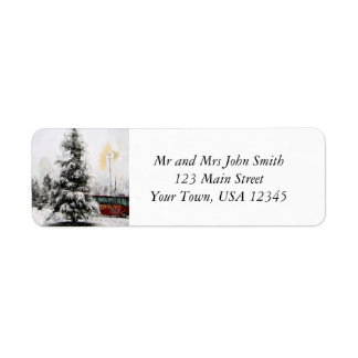 Christmas Winter Tree Return Address Label