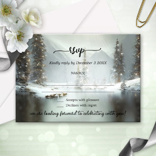 Christmas Winter Wedding RSVP Card