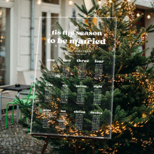 Christmas Winter Wedding Seating Chart Acrylic