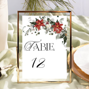 Christmas Winter Wedding Table Number