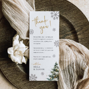 Christmas Winter Wedding Thank You Place Card