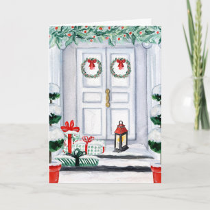 Christmas Winter Welcome Home Front Door Holiday Card
