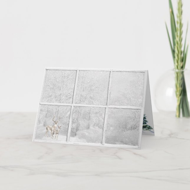 Christmas Winter Windowpane Card (Front)