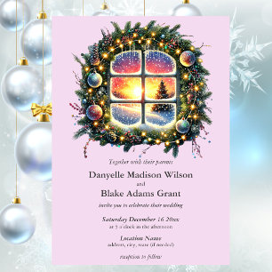 Christmas Winter Wonderland Aubergine Purple   Invitation