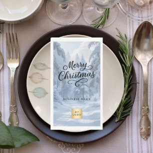Christmas winter wonderland business logo napkin