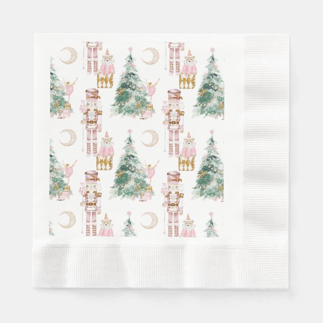 Christmas winter wonderland candy Nutcracker  Napkin (Front)