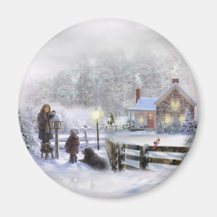 Christmas Winter Wonderland Country Holiday Magnet
