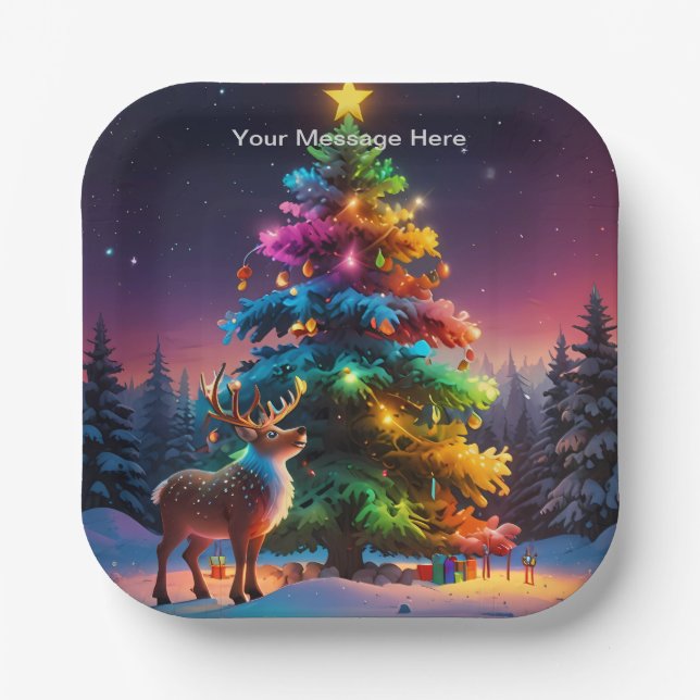 Christmas Winter Wonderland Holiday Season Paper Plate (Front)