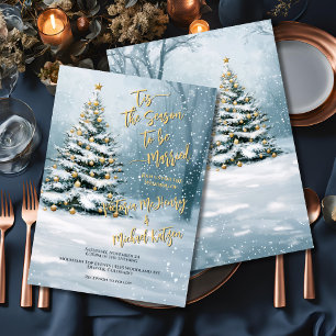 Christmas Winter Wonderland Holiday Wedding Invitation