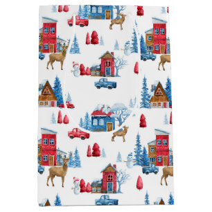 Christmas Winter Wonderland Reindeer Medium Gift Bag
