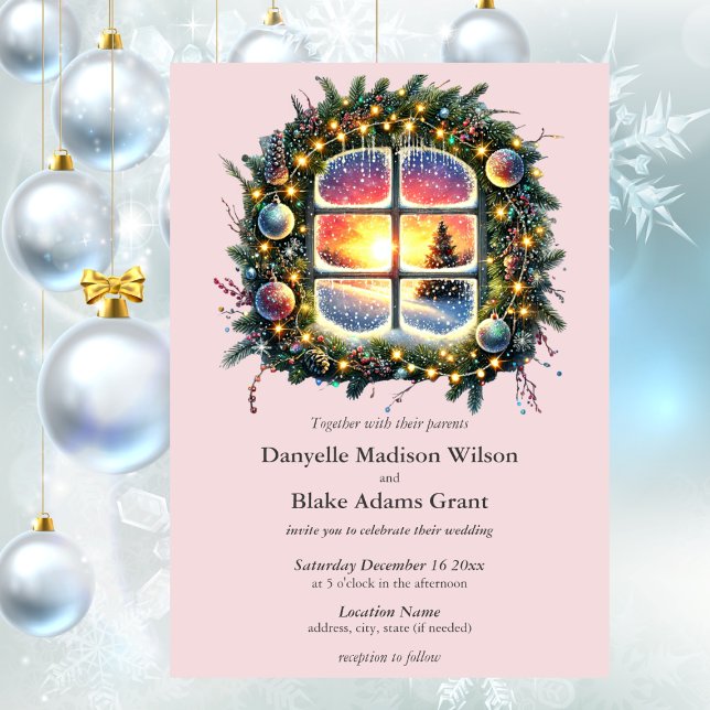 Christmas Winter Wonderland Rosy Pink Invitation (Creator Uploaded)