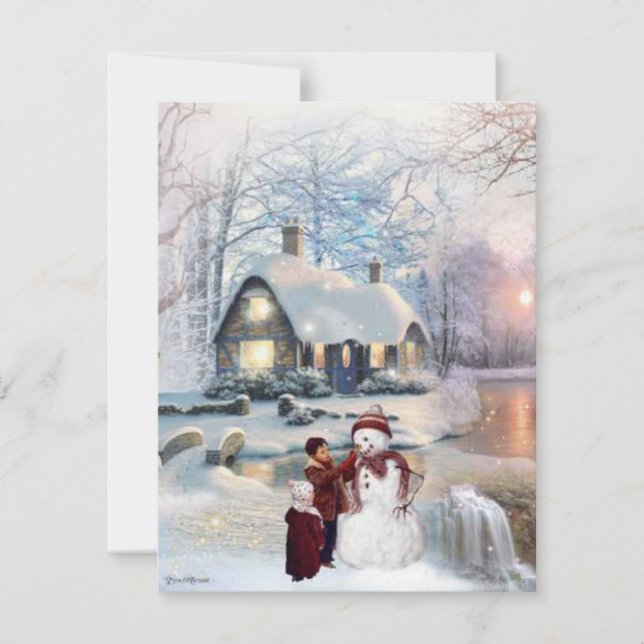 Christmas Winter Wonderland Snowman Card (Front)