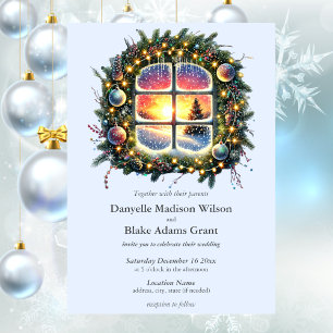 Christmas Winter Wonderland Snowy Blue Invitation