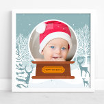 Christmas Winter Woodland Photo Snow Globe Poster<br><div class="desc">Capture the magic of the holiday season with this charming photo snow globe poster. Featuring a beautiful winter woodland scene with deer and snow-covered trees, the design showcases your photo inside a rustic snow globe. Perfect for adding a personal touch to your holiday decor, this poster exudes warmth and festive...</div>