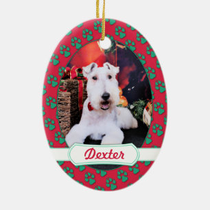 Christmas - Wire Fox Terrier - Dexter Ceramic Tree Decoration