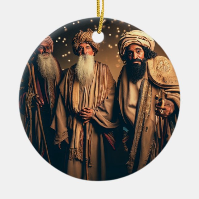 Christmas wise men  ceramic ornament (Front)