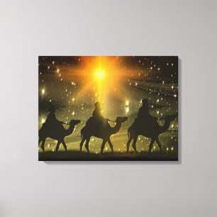 Christmas Wise Men Golden Star of Bethlehem Canvas Print