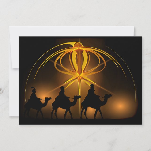 Christmas Wise Men Golden Star of Bethlehem Holiday Card (Front)