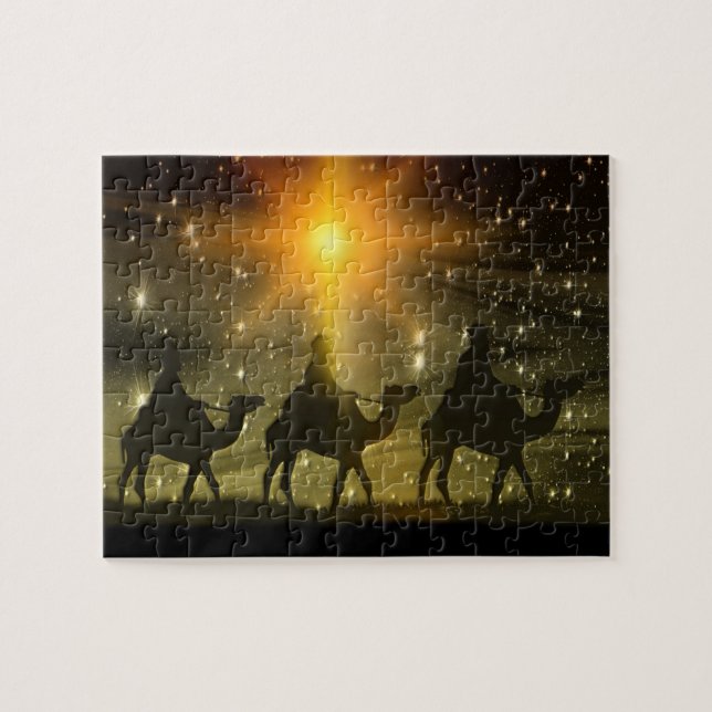 Christmas Wise Men Golden Star of Bethlehem Jigsaw Puzzle (Horizontal)