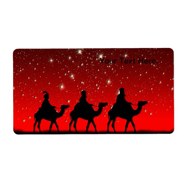 Christmas Wise Men Red Sky Star Lite Night (Front)