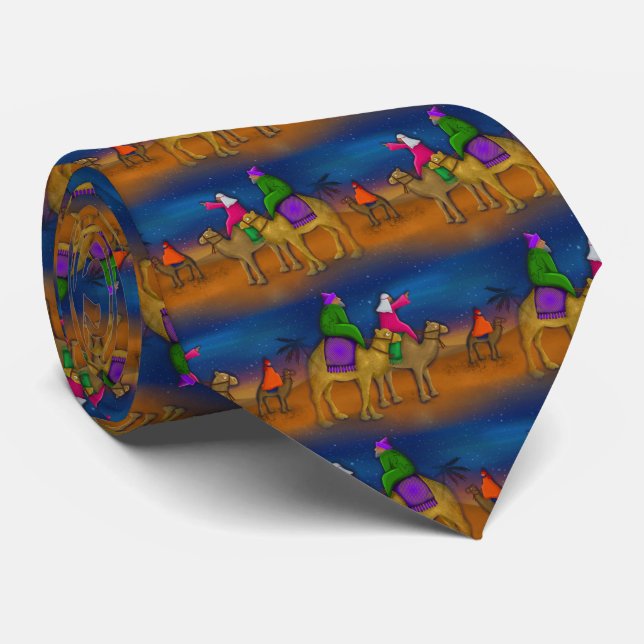 Christmas Wise Men Seamless Painting Tie (Rolled)