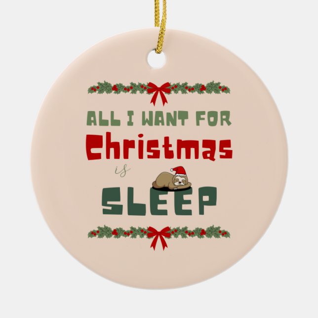 Christmas wish ceramic ornament (Front)