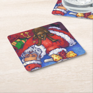 Christmas Wish Painting Square Paper Coaster