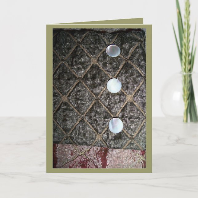 Christmas Wish Satin and Buttons Holiday Card (Front)