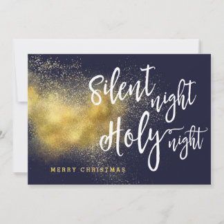Christmas Wish Silent Night Gold Holiday Card