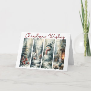 Christmas Wishes 4 Panel Scenic Winter  Card