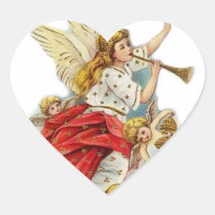 Christmas wishes angels heart sticker