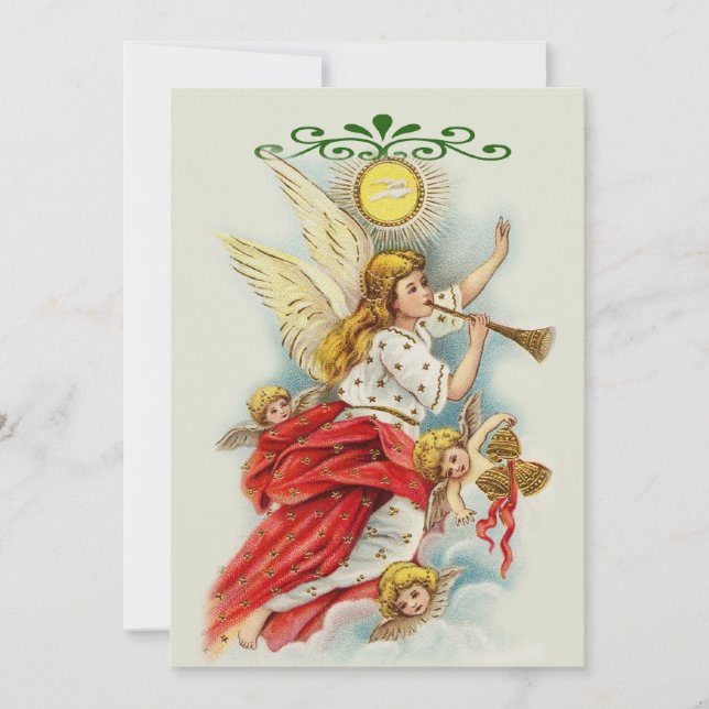 Christmas wishes angels holiday party invitation (Front)