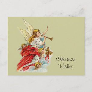 Christmas wishes angels holiday postcard