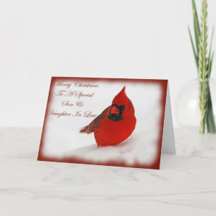 Christmas Wishes Cardinal Son & Daughter In Law Holiday Card
