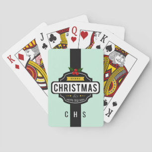 Christmas Wishes custom monogram playing cards