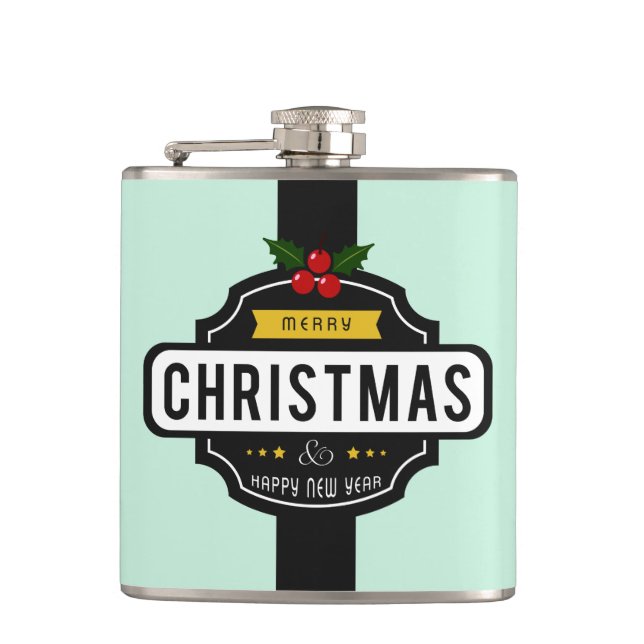 Christmas Wishes custom name flask (Front)