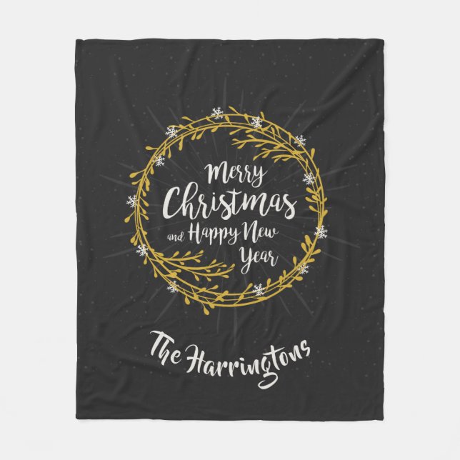 Christmas Wishes custom name fleece blankets (Front)