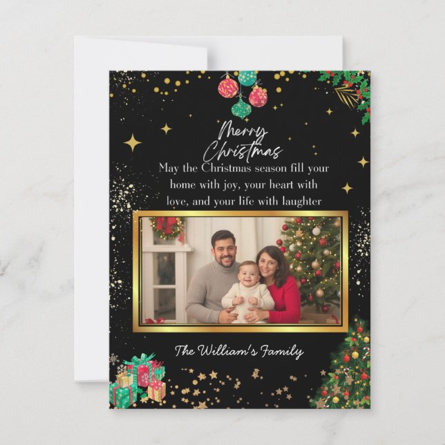Christmas Wishes Custom Photo Card (Front)